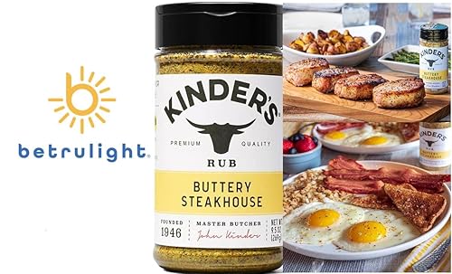 Miniatura 6 de Kinders Seasoning, Buttery Steakhouse Rub es libre de gluten, sin OMG, sin MSG añadidos (9.5 onzas). Paquete de 2 unidades. Cada pedido está