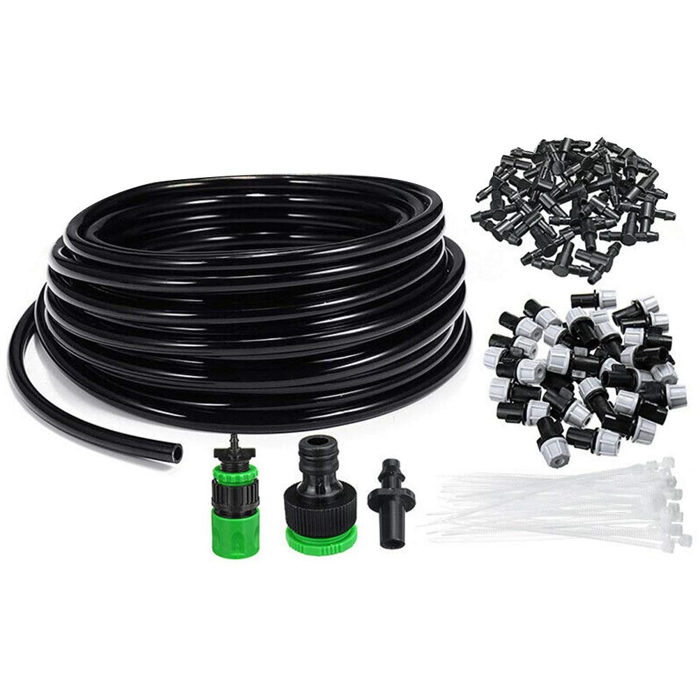 25m Irrigazione a Goccia Plant Kit Fai da Te con ugello Patio PVC di Nebbia di Raffreddamento di irrigazione Automatica Agricoltura Serra Garden Hose