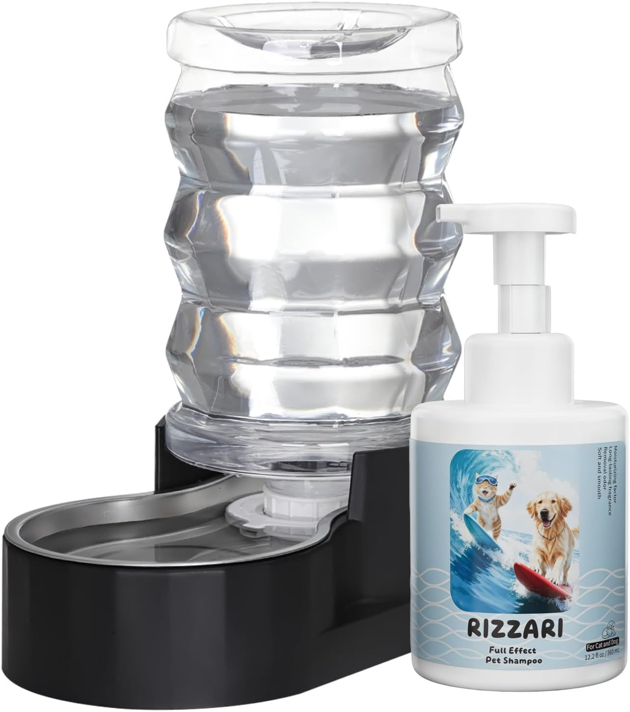 7L Pet Water Dispenser and Dog Bath Shampoo Bundle