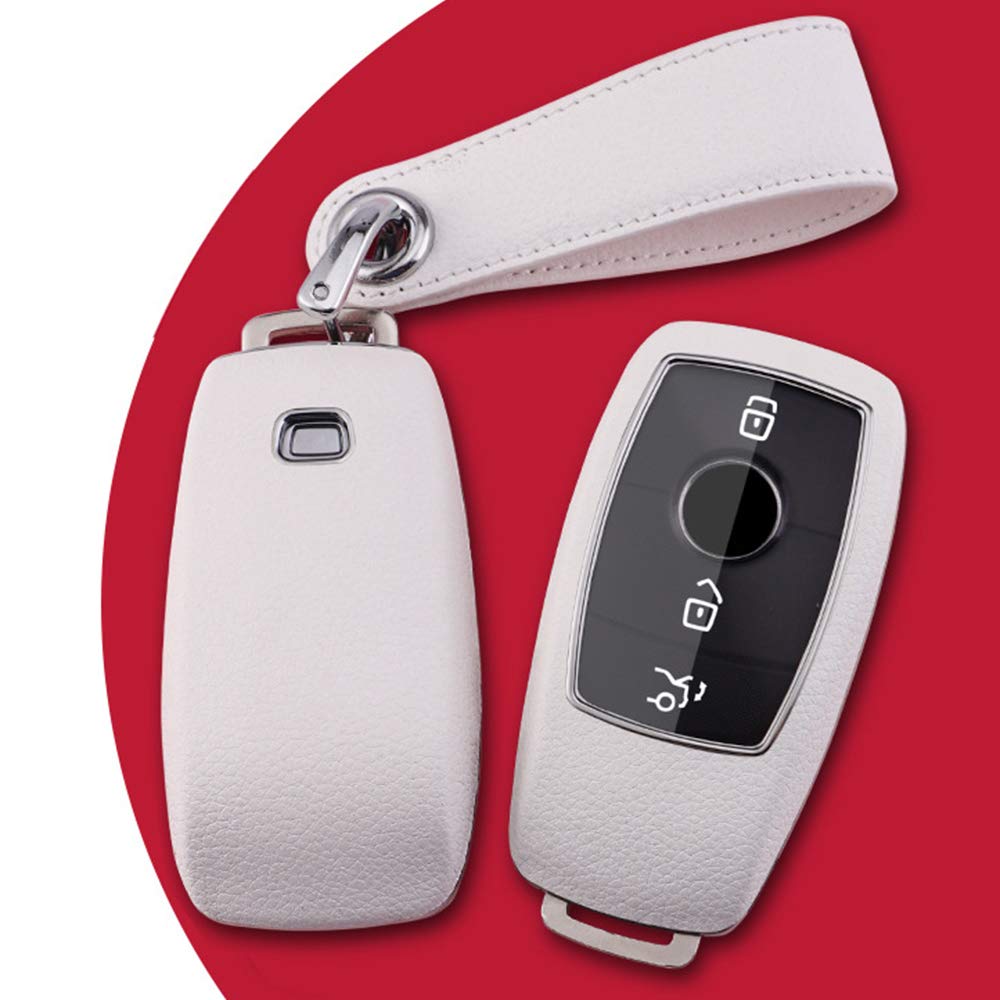 ontto Guscio Cover per Chiave Telecomando Auto per Mercedes W177 E S Classe E200 E300L S320L S63 S65 AMG 2017-2020 Coprichiave in ABS Pelle Custodia Protettivo Portachiavi 3 4 Tasti-Rosa