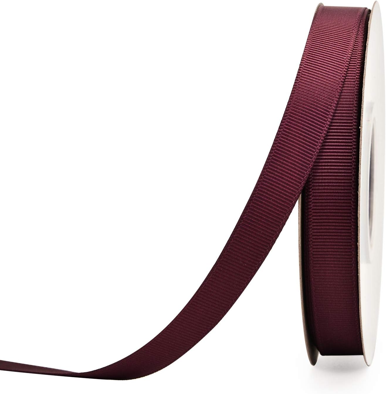 YAMA 1/2 inch Solid Grosgrain Ribbon Roll - 25 Yards for Gift Wrapping Ribbons, Burgundy