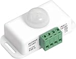 PIR Motion Sensor Switch for LED Lights, DC 12V, DC 24V Infrared Motion Detector, Adjustable Delay Timer, Auto ON/Off for LED Strips, Energy-Efficient Lighting Controller (1, White)