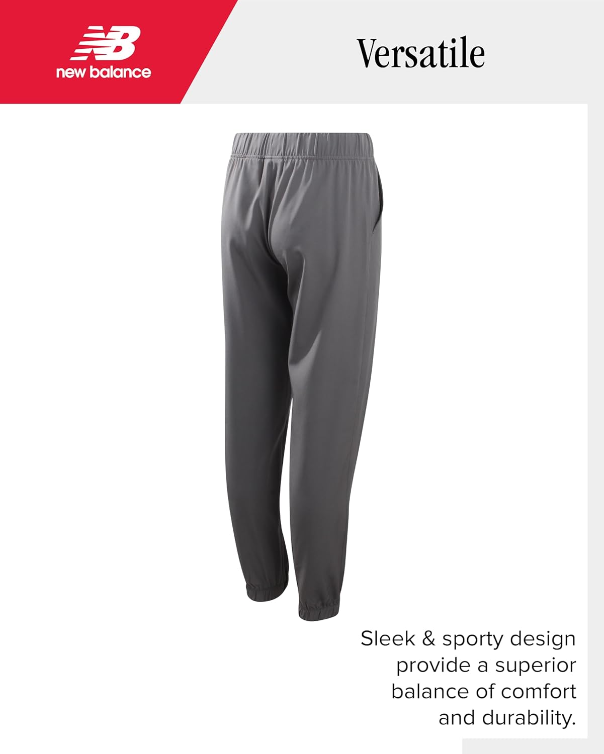 New Balance Boys' Active Sweatpants - Performance Jogger Pants for Boys' - Kids Lightweight Warm Up Track Pants (8-20)