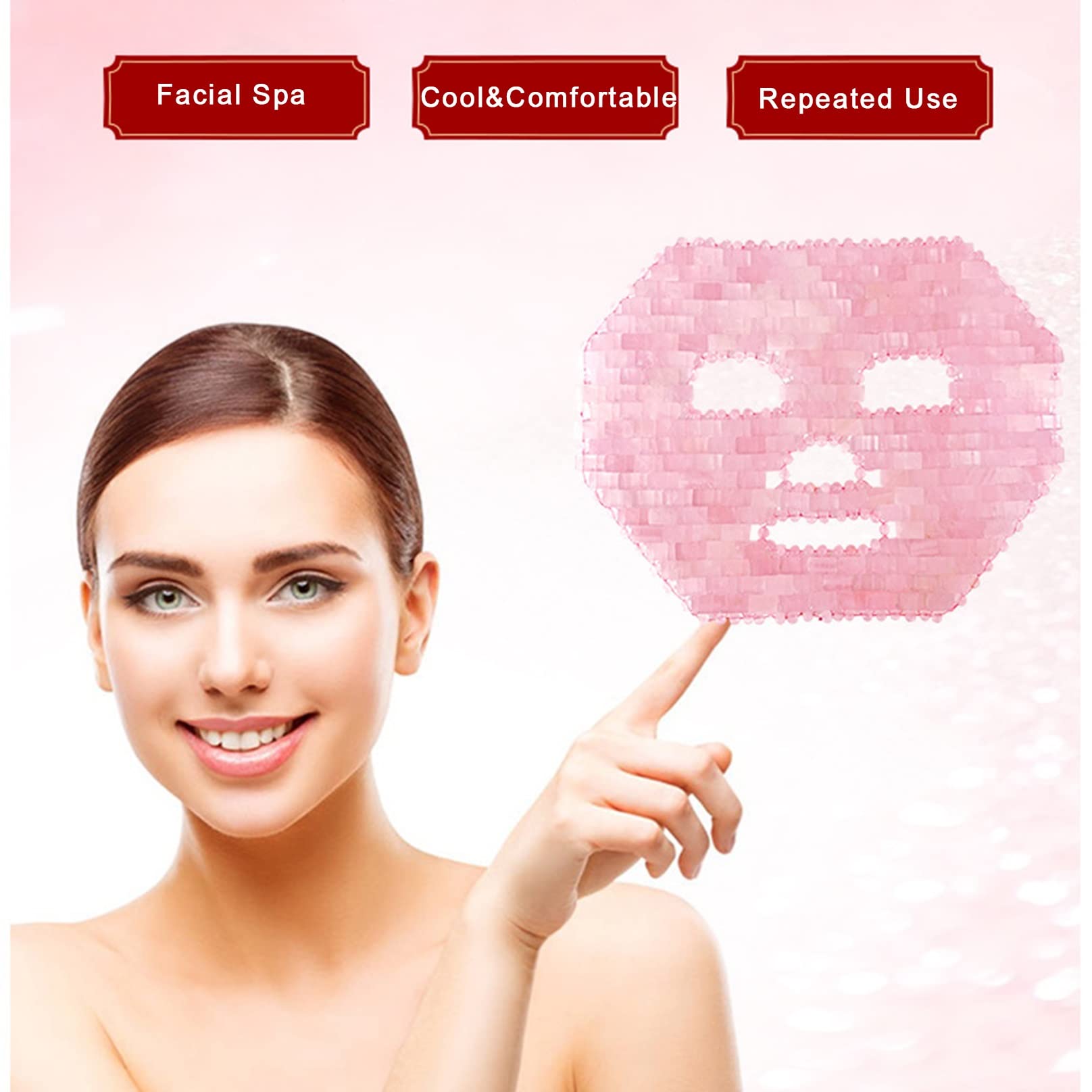Klare Quarzmaske Jade-schlafmaske Natürliches Jade Frauen Hautpflege Massage Werkzeug Set Beinhaltet Gesichtsmaske Augenmaske Roller Gua Sha Kältetherapie Schönheitswerkzeug