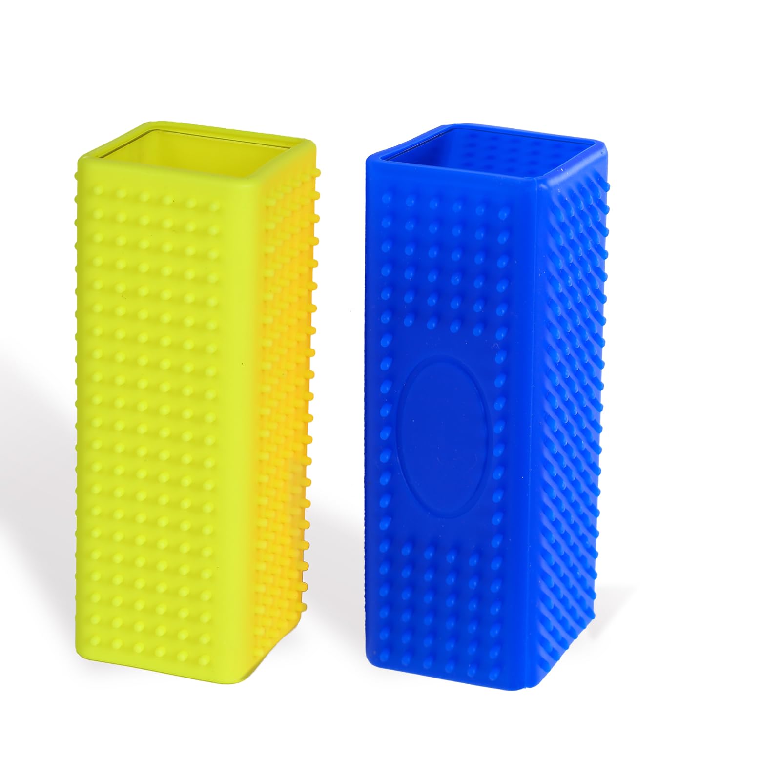 2 x Haustier-Haarentferner, Tierhaarentfernungswerkzeug, Hohlreinigungsbürste für Auto, Innenraum, Möbel, Sofa (blau und gelb)