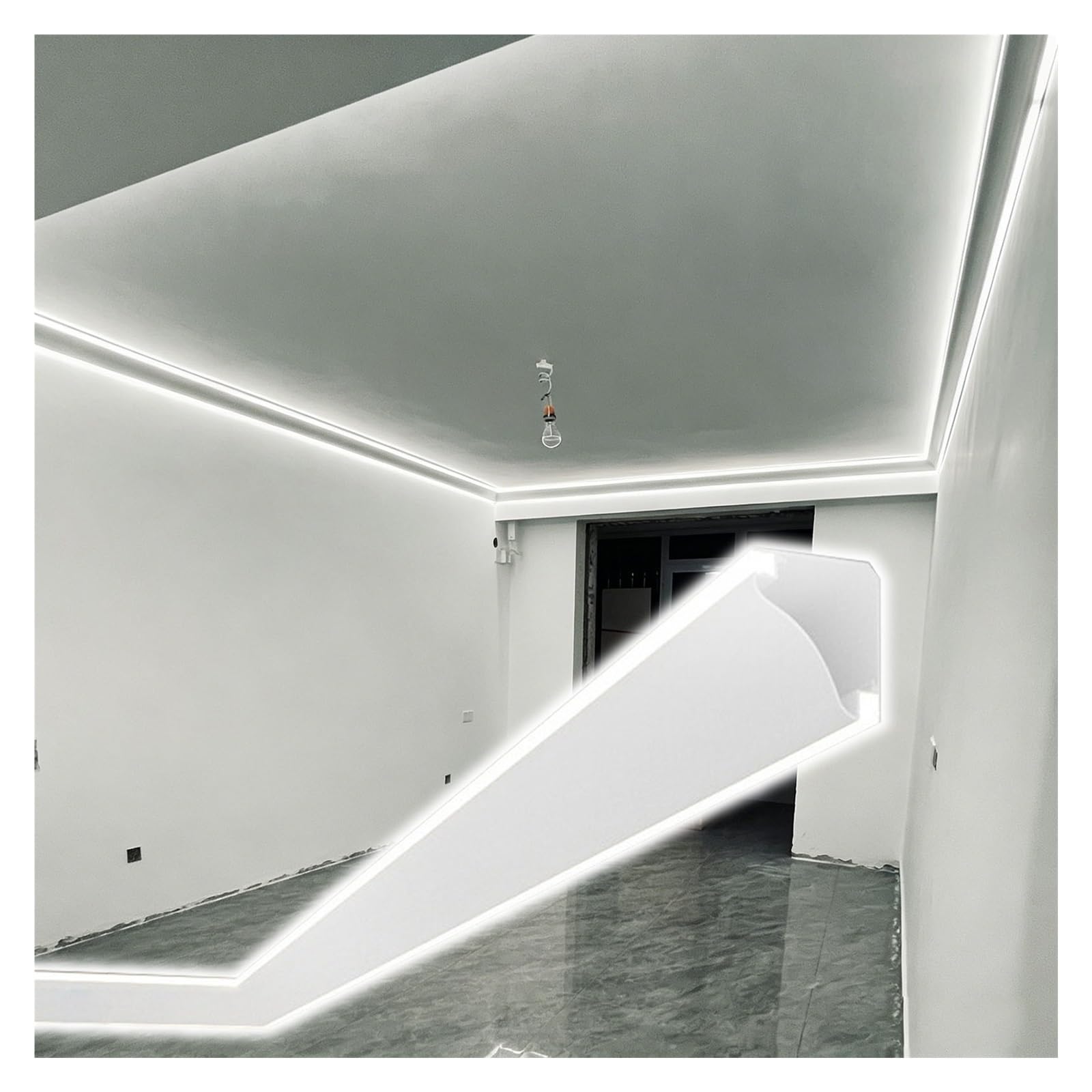 Led Deckenleiste LED-Stuckleiste Mit Verdecktem Kabelkanal, Indirekte Beleuchtung Für Abgehängte Decken, Aluminiumprofil Für LED-Streifen Im Wohnzimmer(6m/19.7ft)