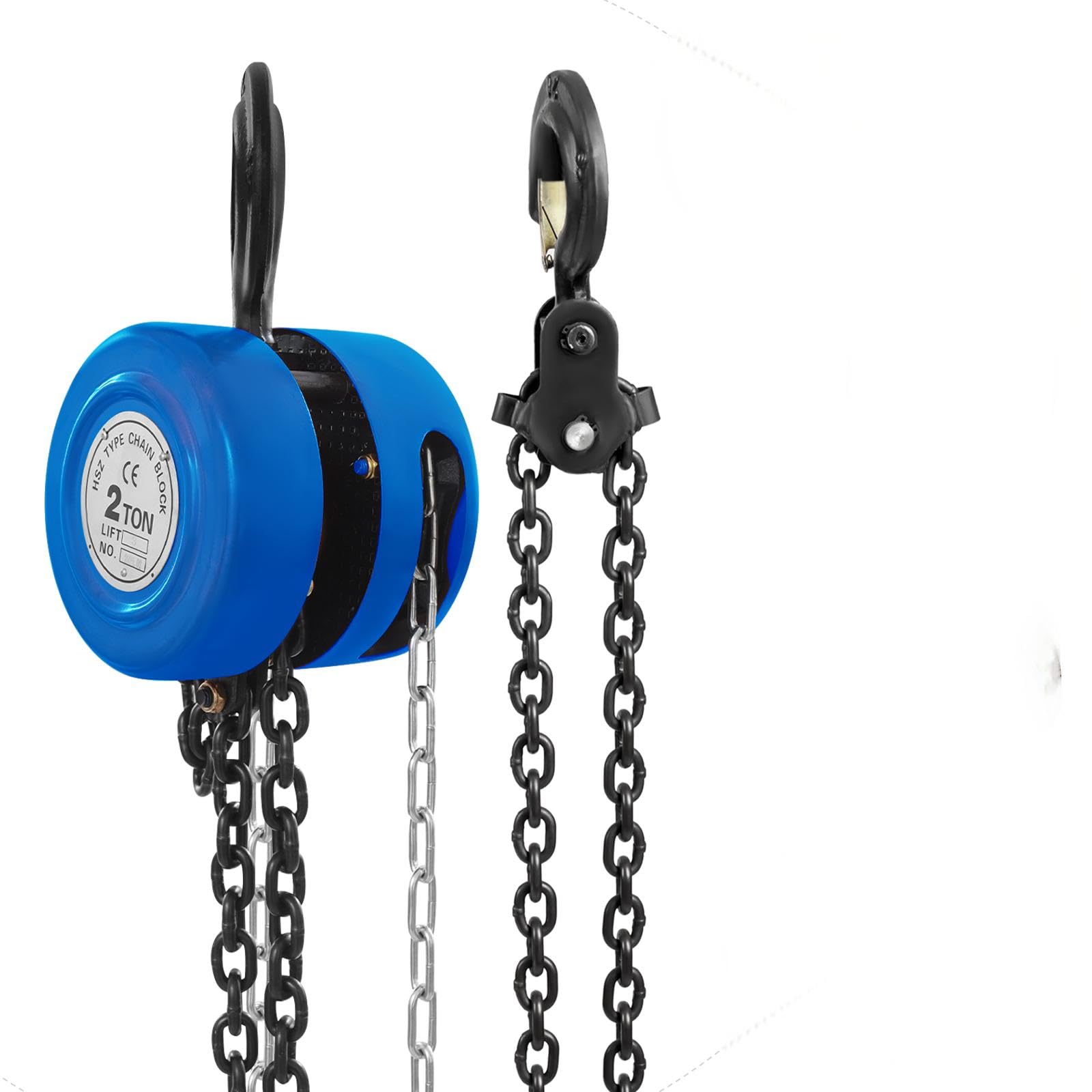 Paranco a catena con portata di 1000/2000 kg e lunghezza della catena di 3 m, facile sollevamento del carico, cavo manuale con gancio girevole a 360°, paranco a mano (2000 kg)