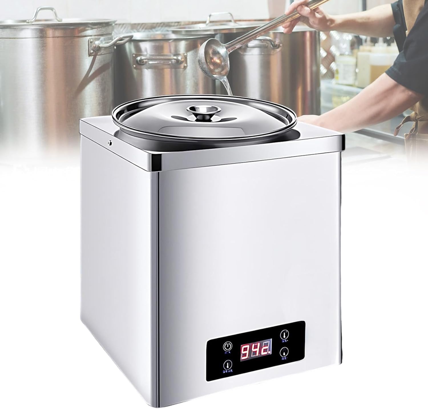 KJZQXYX Commercial Electric Soup Pot, 600w Chocolate Tempering Machine,Taro Ball/Tapioca Pearl Warmer,Professional Food Warmer (3L)