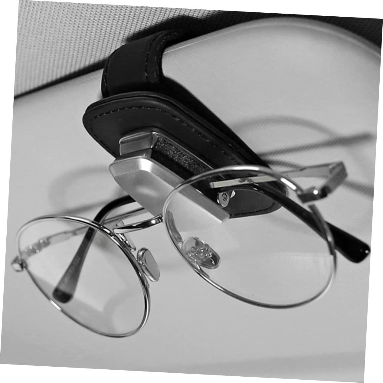 SOLUSTRE 4pezzi Supporto Occhiali Per Auto Pelle Clip Visiera Per Occhiali Da Sole e Biglietti Accessorio Pratico e Multifunzionale Per Veicoli