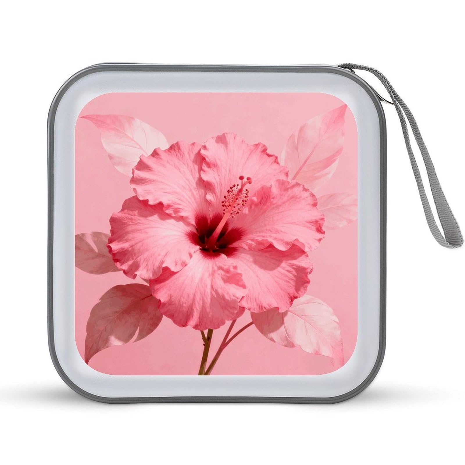 VstaDank Flamingo Pink CD Case, Portable CD Sleeve Zipper-Style CD/DVD Wallet, Anti-Scratch CD Storage Pouch, Plastic CD Case for CDs, DVDs, Blu-rays, Vinyl Records