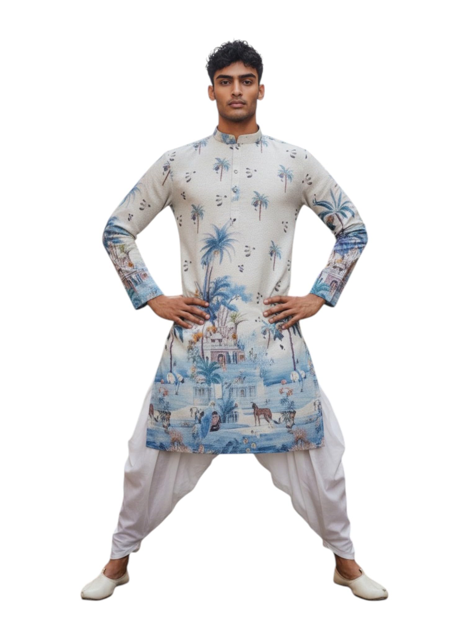 Men's Printed Kurta Dhoti Set Traditional Ethnic Wear for Festivals & Weddings | Men's Stylish Printed Kurta with Dhoti Set | Traditional Indian Ethnic Wear for Men-image-13
