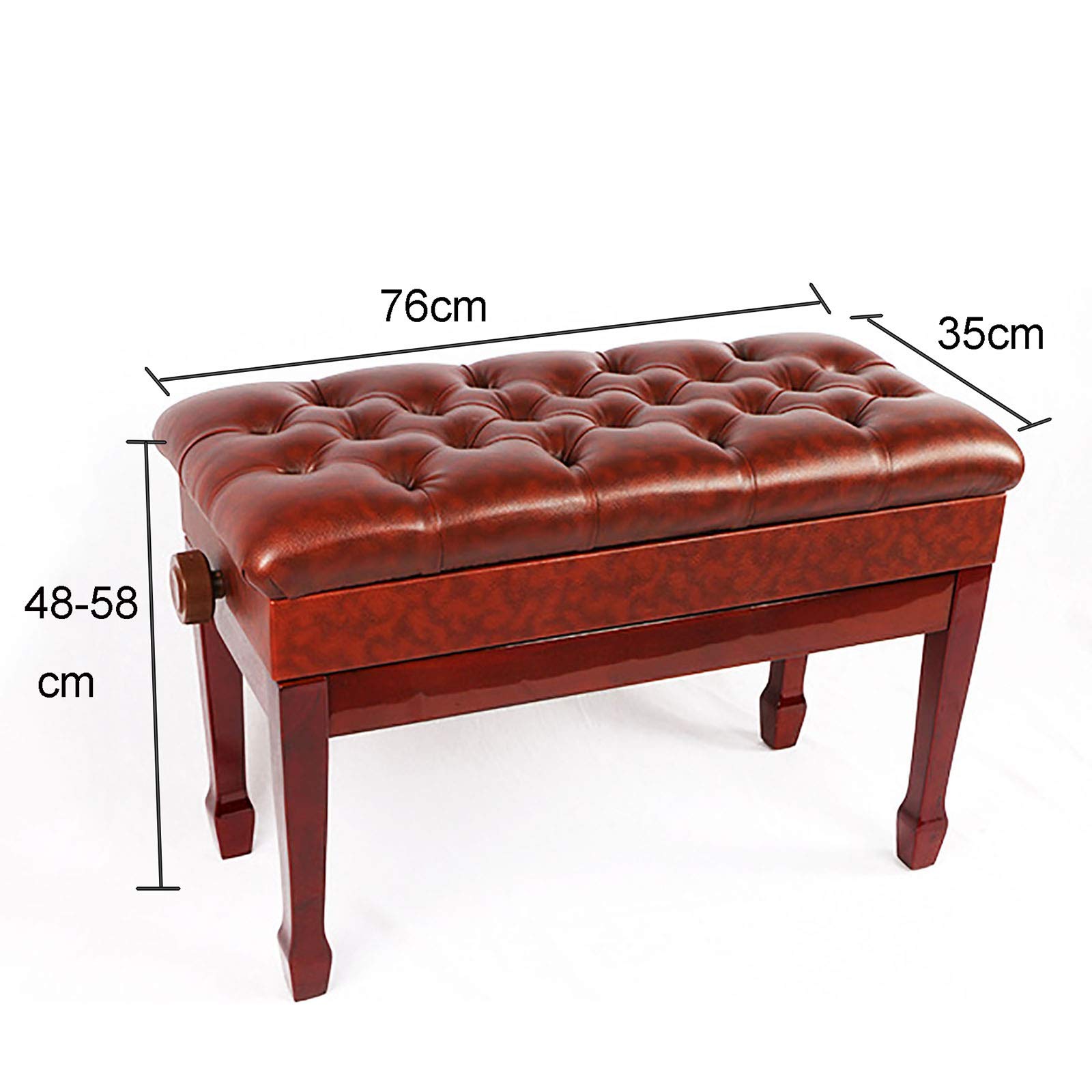 Sgabello per Pianoforte, Tavolo da toeletta, Sgabello Regolabile per Pianoforte con Contenitore, Sgabello Doppio Imbottito