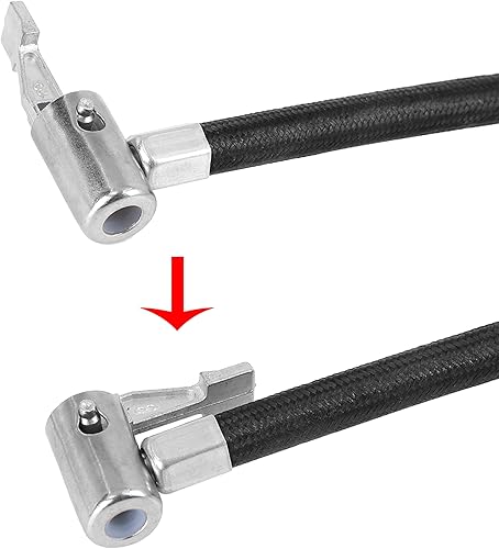 Miniatura 6 de X AUTOHAUX Válvula de neumático de coche de 23.6 in conecta el adaptador de manguera de extensión de la bomba del compresor del inflador de aire