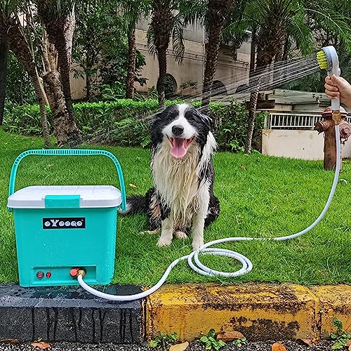 Oyooqo Electric Pressure Outdoor Shower,Portable Camping Rinse Kits For Surfing,Diving,Fishing,Road Trip,Caravan Trip,Pet Shower, 4.6 Gallons #TOP2