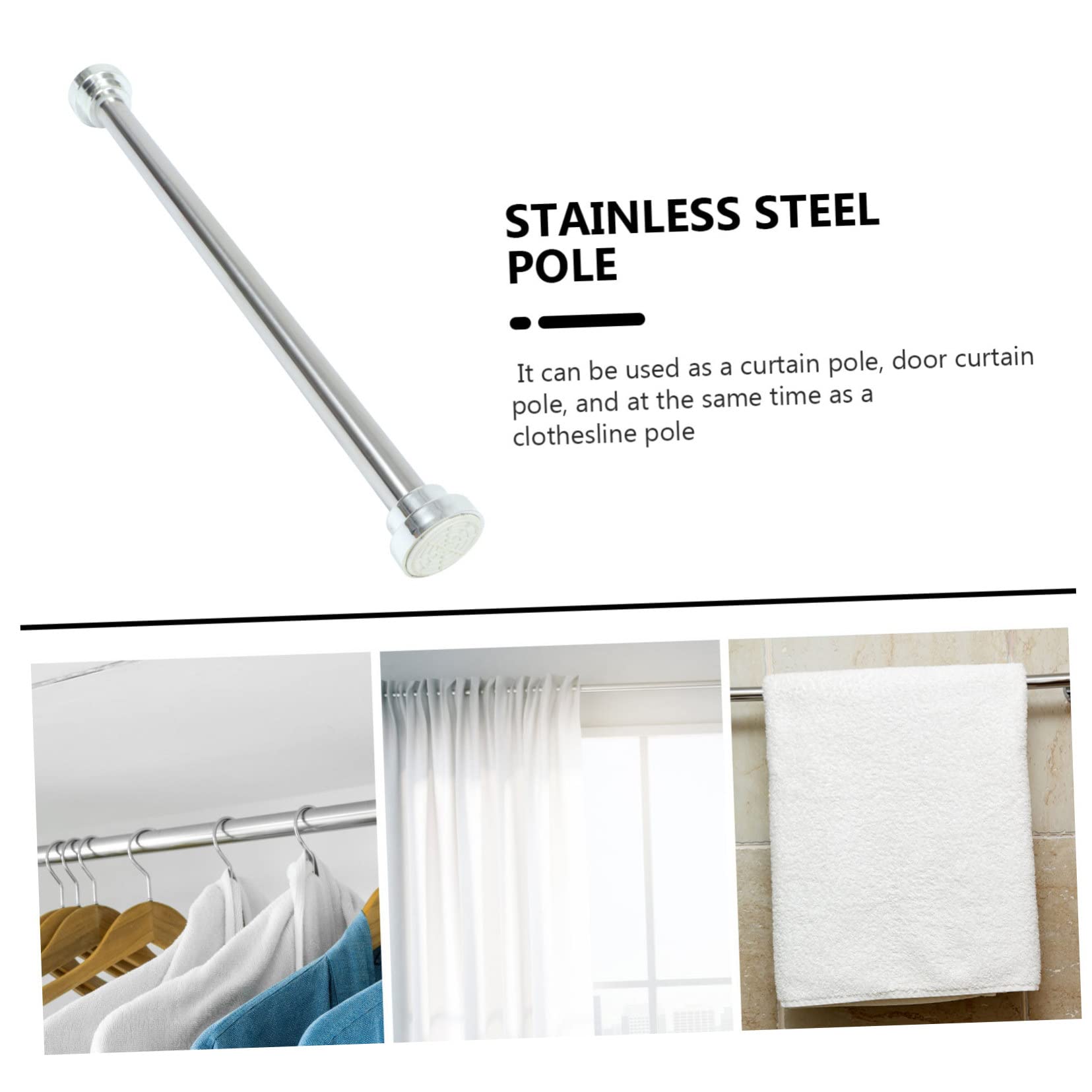 1 Barra Retráctil de Acero Inoxidable para Secar Ropa No Necesita Perforaciones Fácil de Instalar para Cortinas de Ducha Puertas Y Tendederos