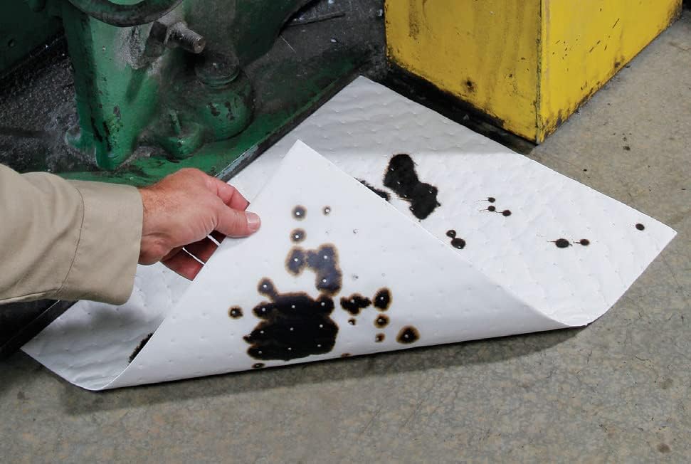 Miniatura 3 de ATERET Esterilla de Aceite I Ligero Solo Aceite Almohadilla Absorbente I 15" x 18" I 200 Almohadillas Absorbentes de Aceite I Blanco