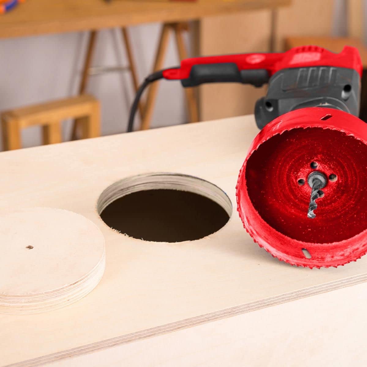 Dekton 6 Piece Holesaw Kit-high-speed Steel, Precision-cut Teeth, Black/Red, 1 Pack/S - Image 2
