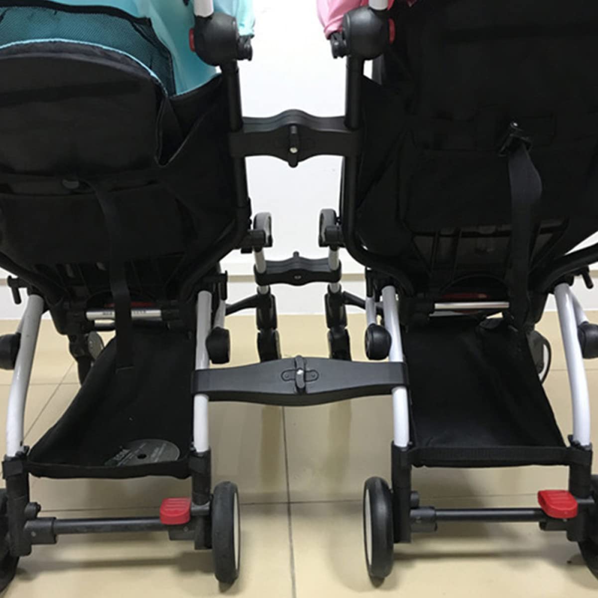 Connettore per Passeggino Doppio Regolabile, 3 Pezzi, Nero