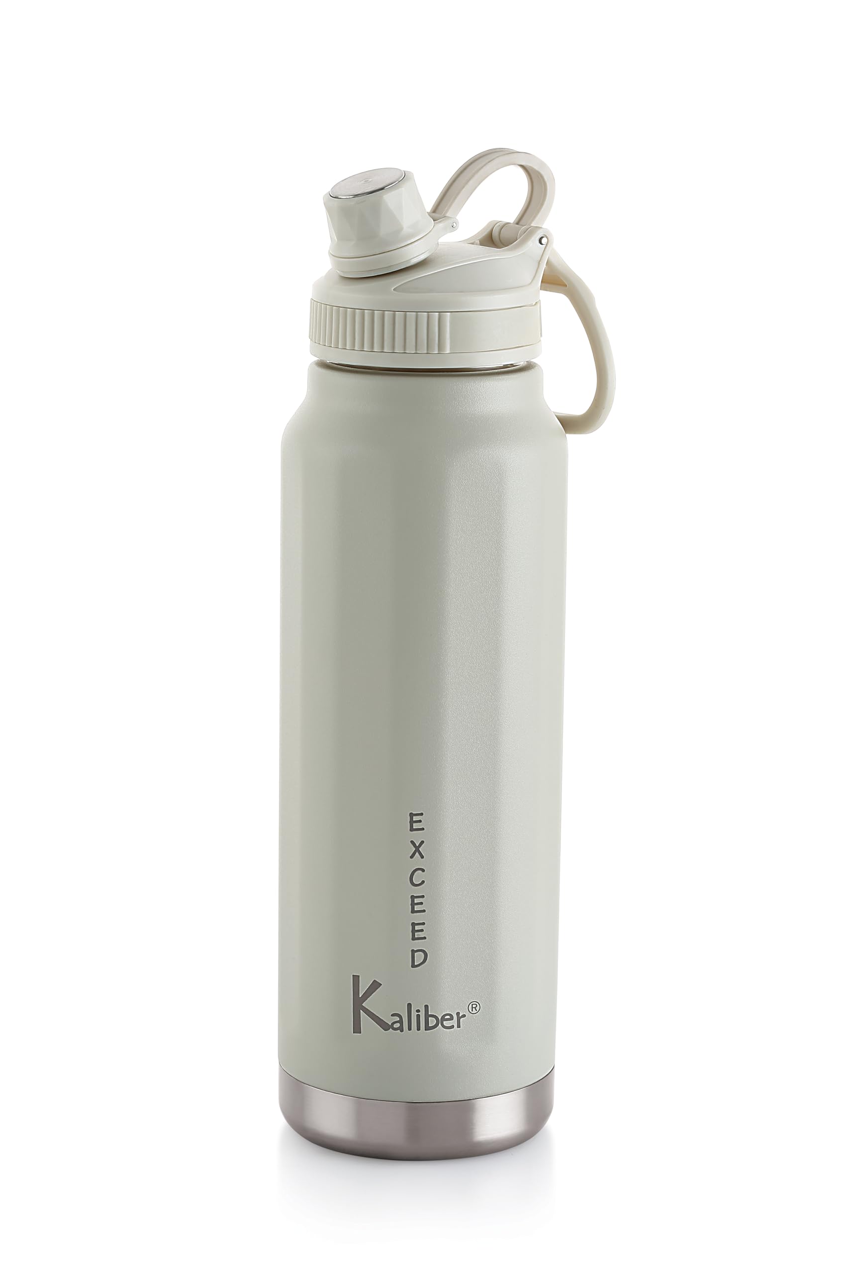 Kaliber Exceed ThermoSteel Bottle | 3 Insulation, SUS 304 Inside | 24Hr Hot & Cold | Rust & Leak Proof | Best for Home, Office, Travel Vacuum Insulated Flask Bottles (1000 ml, White)