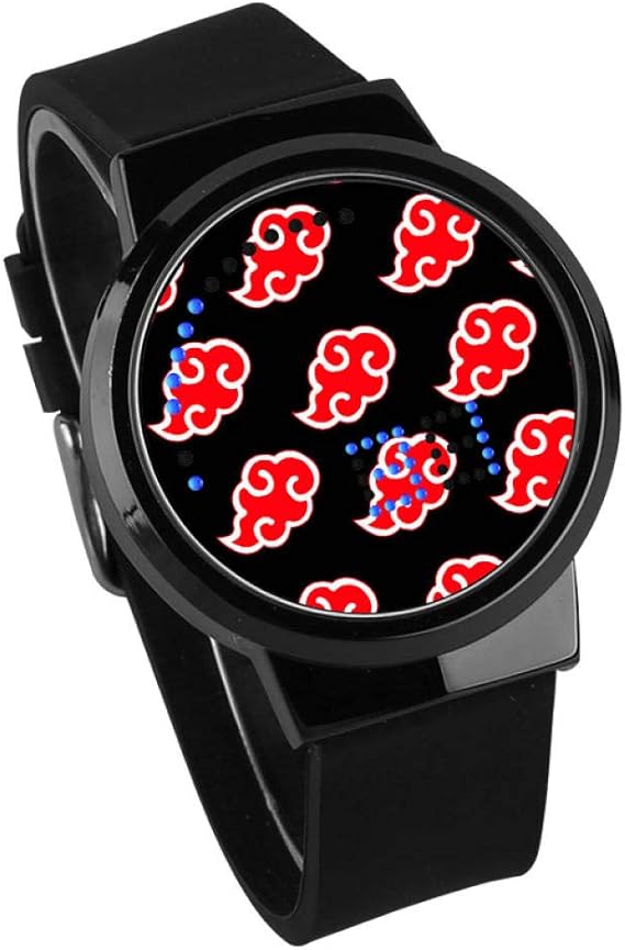 Amazon ボーイズ腕時計子供の腕時計アニメナルト赤い雲パターン発光ledタッチスクリーン創造的な電子時計色a ボーイズ腕時計 腕時計 通販