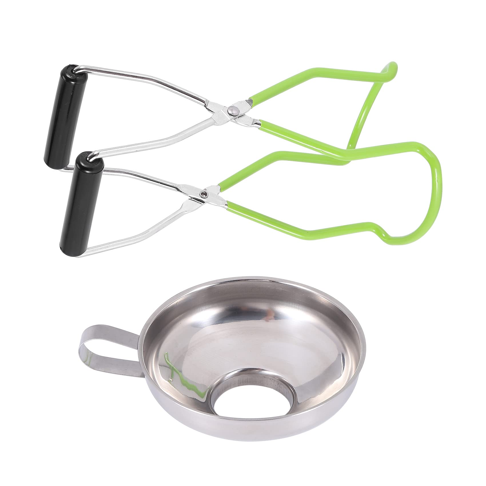 CTRLZS 2 Pieces Stainless Steel Canning Jar Lifter Tongs and Canning Funnel for Wide-Mouth and Regular Jars, Easy to Clean
