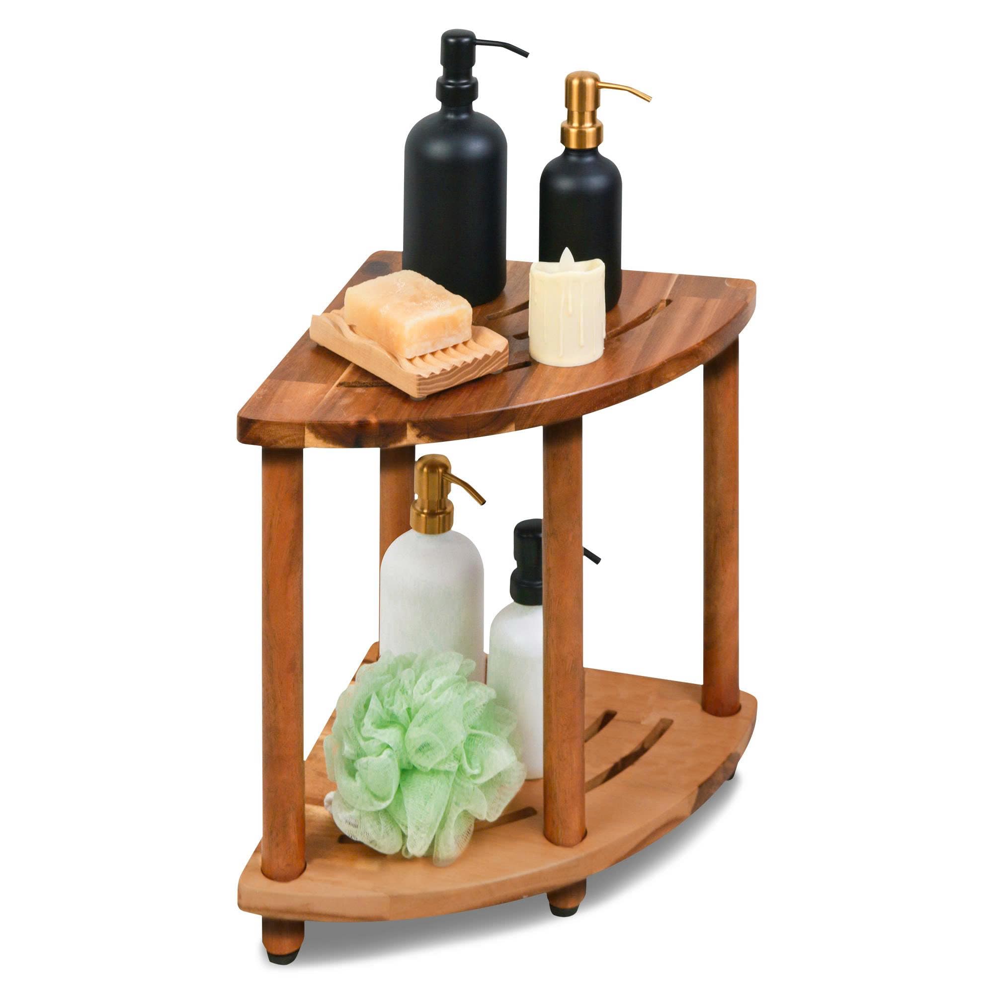 ENKEZI Shower Foot Rest 12 in - Shower Stool for Shaving Legs, Small Corner Bathroom Bench Suitable for Small Shower Spaces - Bath Seat, Spa Foot Rest