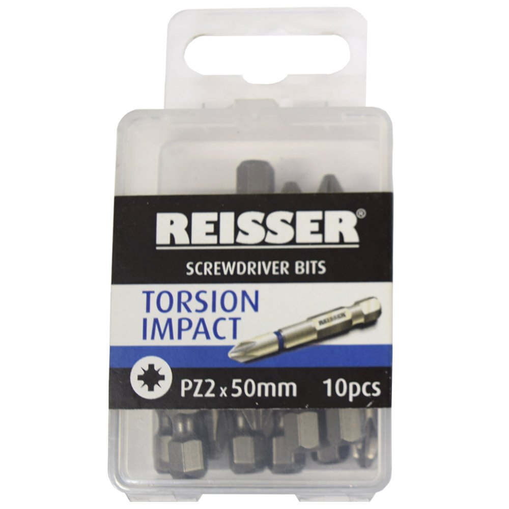 Reisser Imppz0270pb Torsion Impact Screwdriver Bit 10-Pieces, Pz2 X 50 Mm Length