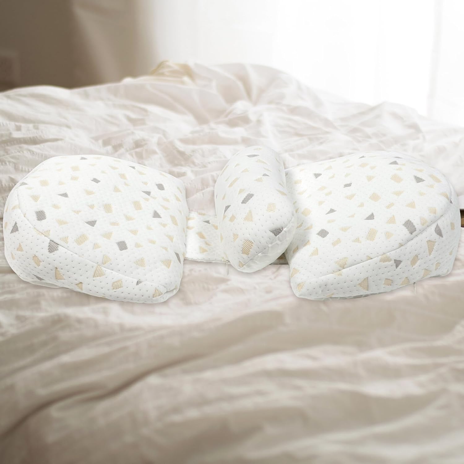 BESPORTBLE U-Shaped Maternity Pillow with Adjustable Lumbar Waist Support and Belly Cushion for Pregnant Women Side Sleeping, Comfortable Travel Pregnancy Pillow with Removable Cover