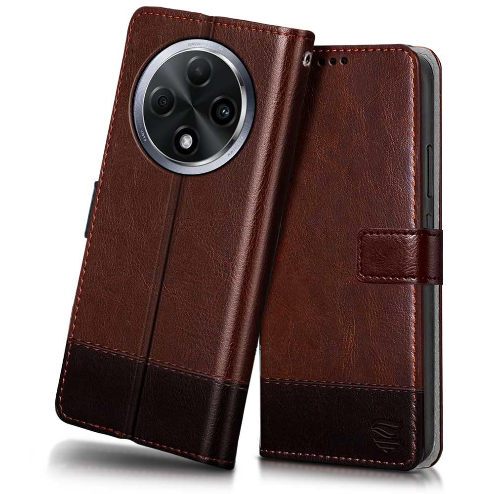 FLIPPED Vegan Leather Flip Case Back Cover for Oppo F27 Pro Plus 5G (Flexible, Shock Proof | Hand Stitched Leather Finish | Card Pockets Wallet & Stand | Brown with Coffee) (B0D7HKMGHJ) Amazon Price History, Amazon Price Tracker