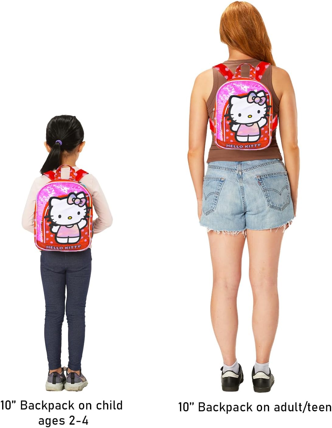 Hello Kitty 10" Mini Backpack Purse Bundle for Girls - Stickers, Bottle, More
