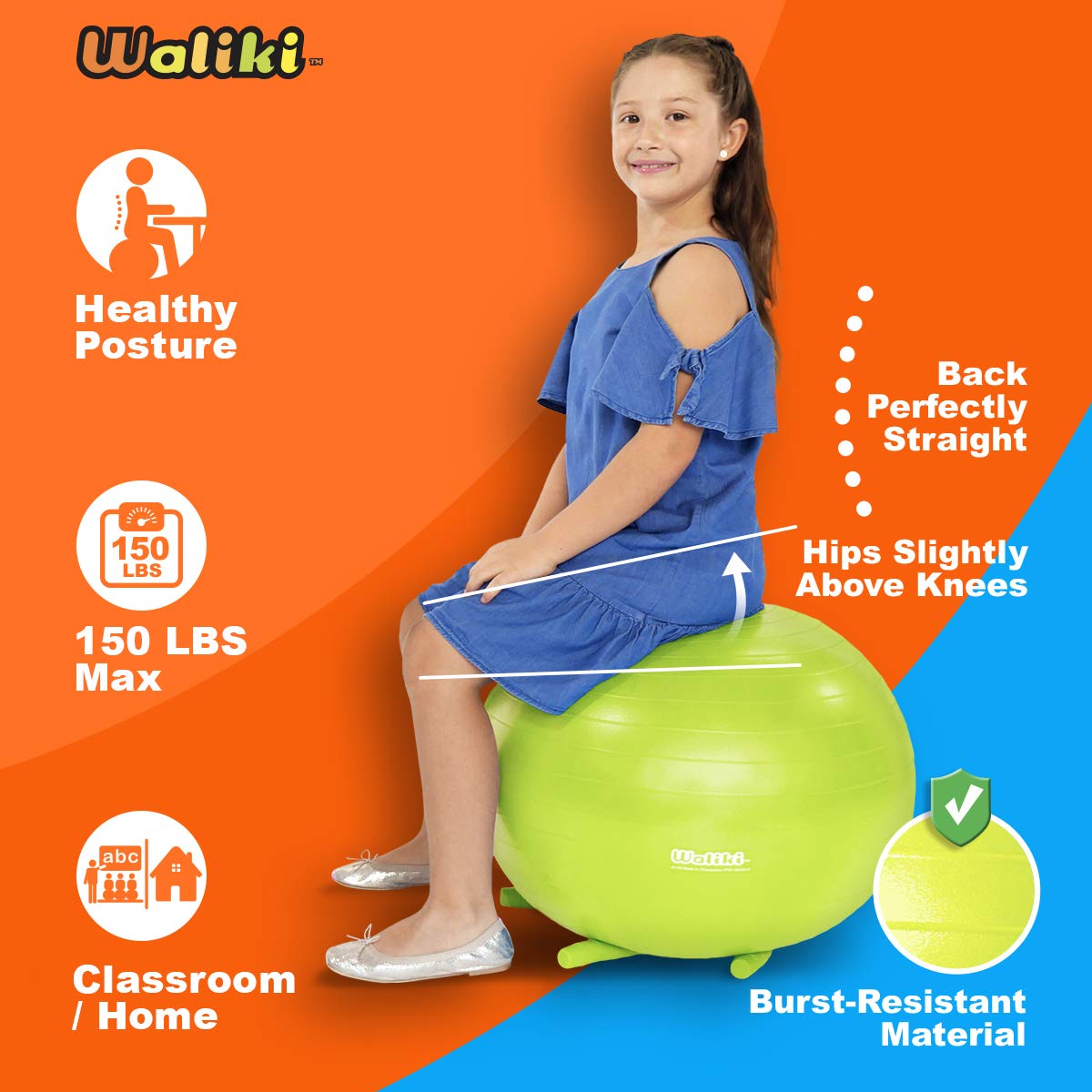 WALIKI Toys Children's Chair Ball with Feet, Alternative Classroom
