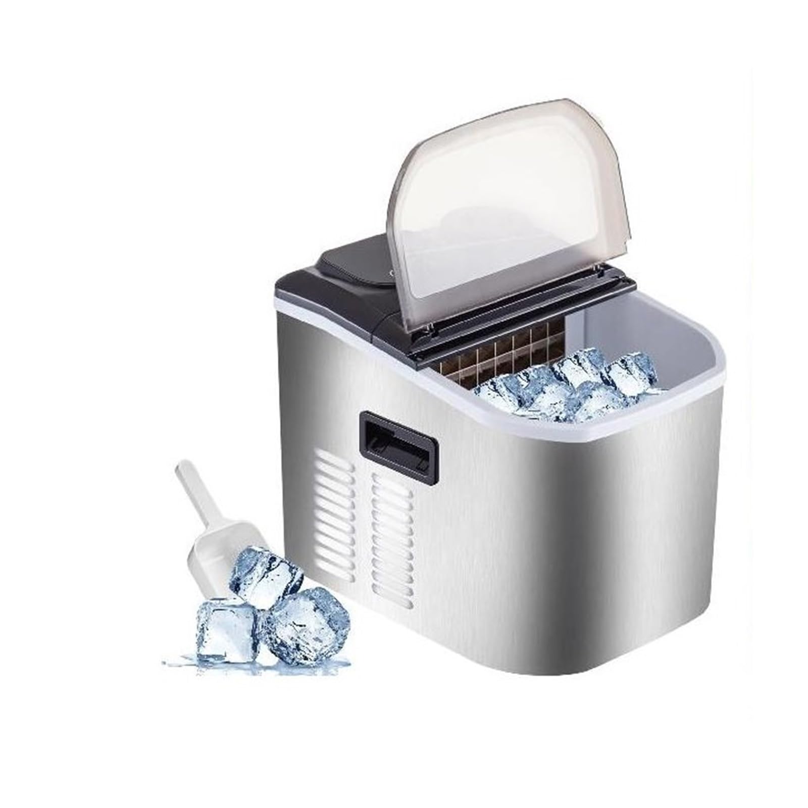 Máquina de Hielo eléctrica de 18 KG por 24 Horas, llenado de Agua Manual automático, máquina portátil for Hacer Hielo en Cubos for Bar en casa