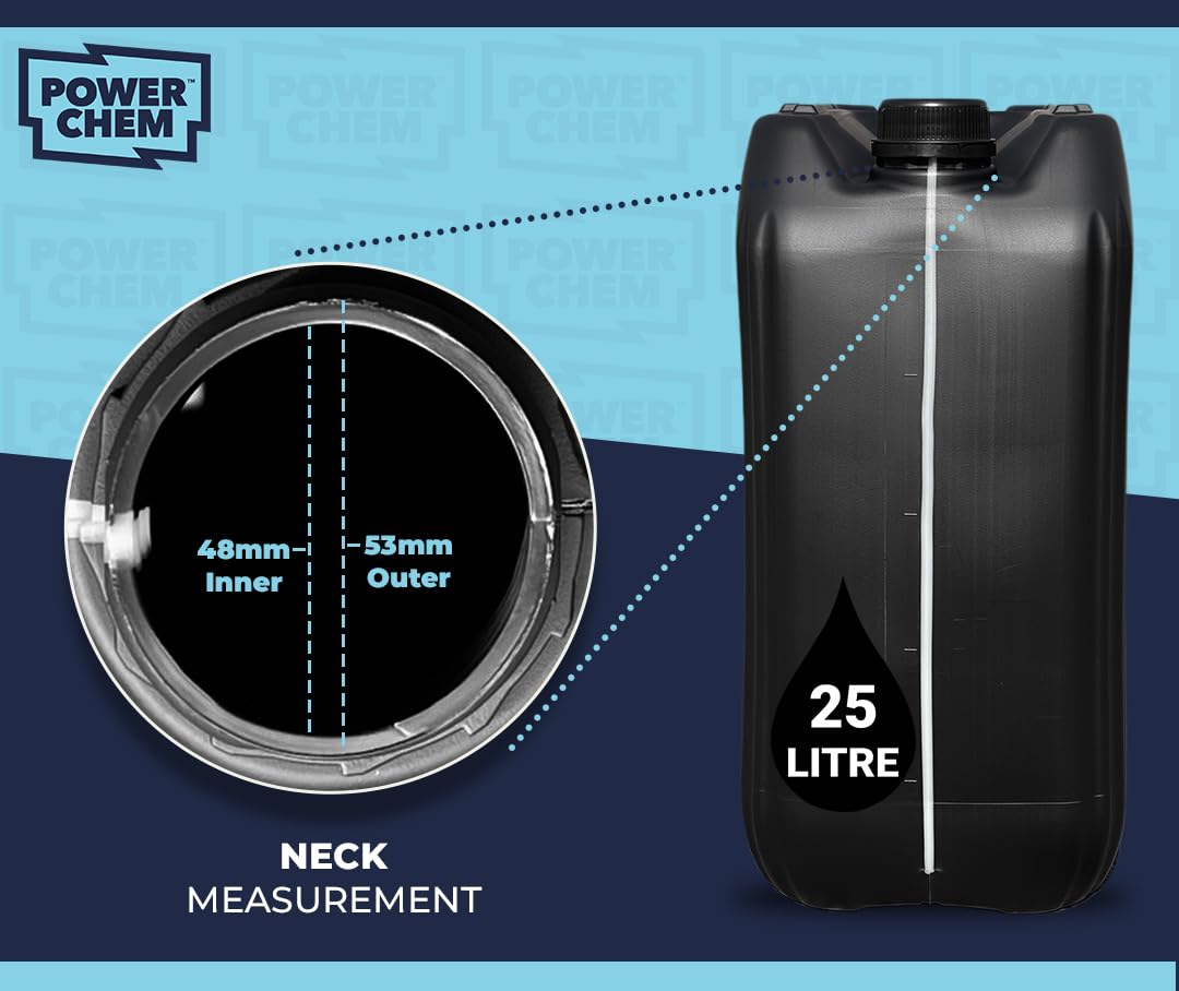 Contenedor de agua de 25 L, bidón apilable aprobado por la ONU + tapa a prueba de manipulaciones, perfecto para el almacenamiento de residuos de líquidos de agua, polietileno de alta densidad de grado
