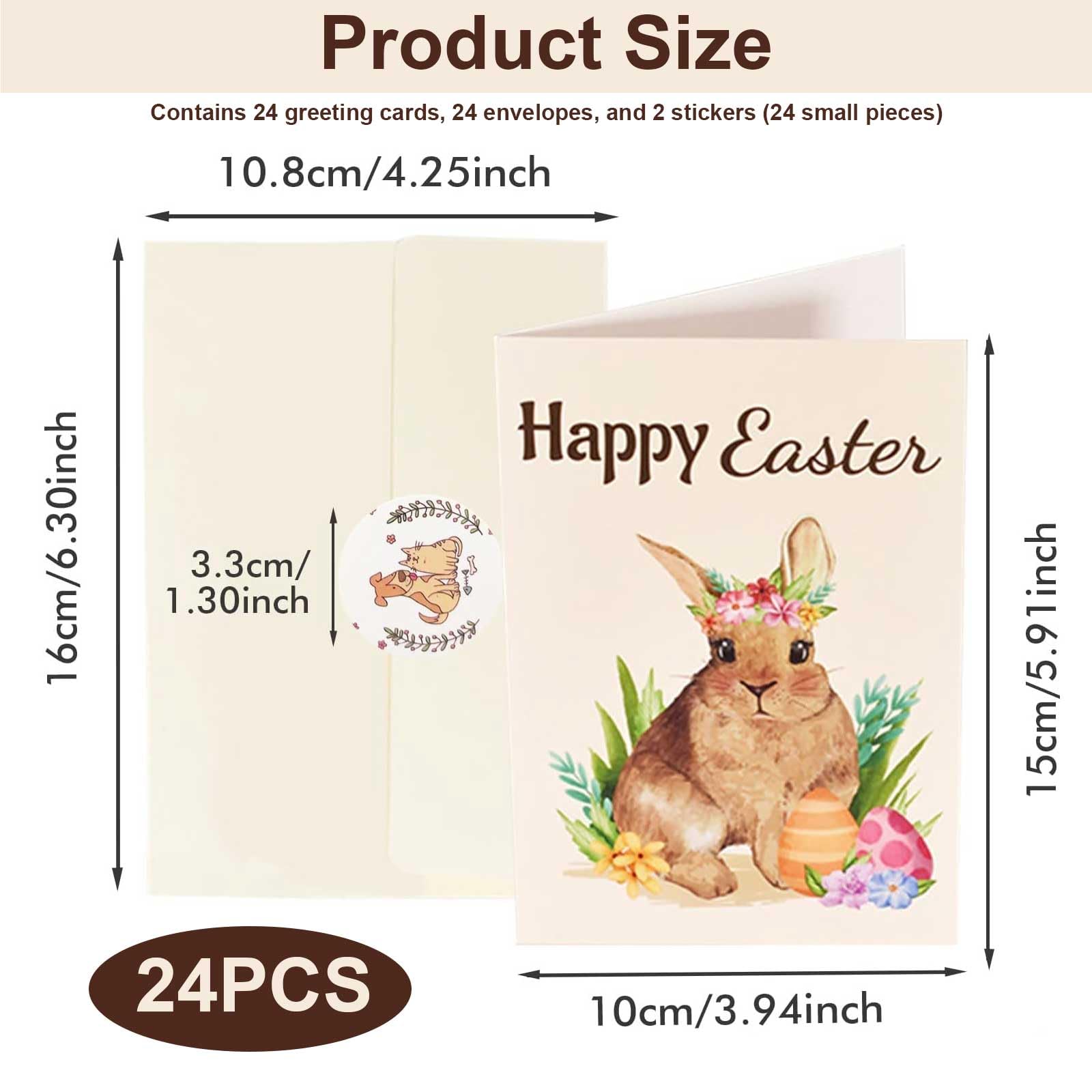 Punkcards - Confezione Da 10 Biglietti Di Pasqua Floreali Con Buste - Cartoncino Riciclato 400g/m² - Interno Vuoto Per Messaggi Personali - 2