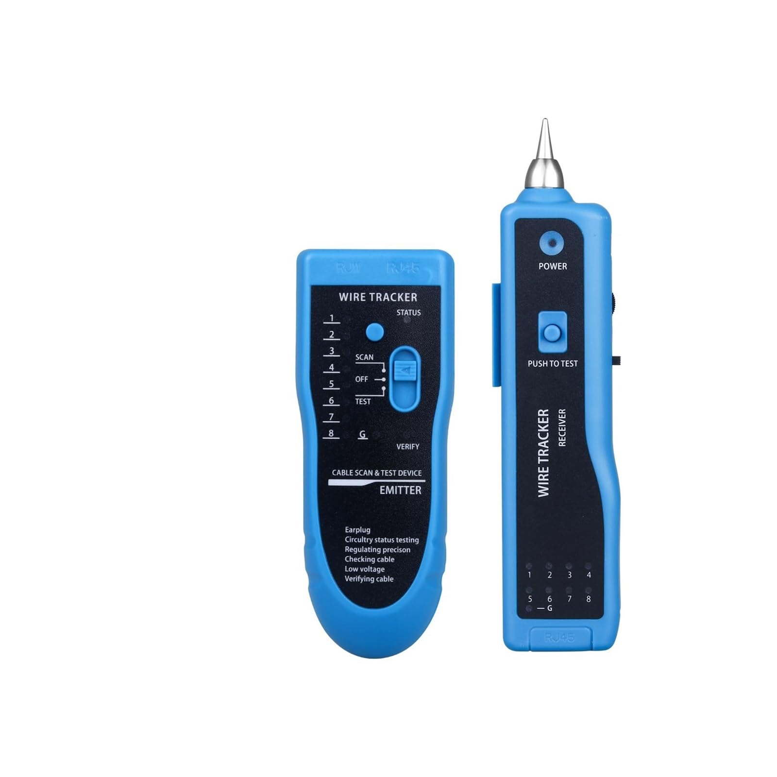 Cable Tracker, Network Cable Tester LAN Telephone Wire Tracker Diagnose Tone Tracer for STP UTP Cat5 Cat6 RJ45 RJ11 Detector Line Finder