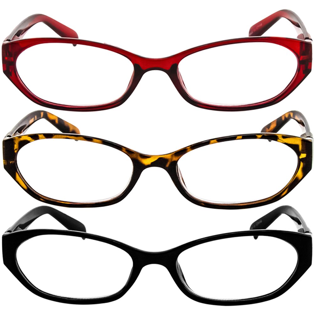 Reading Glasses 3 Pack with Tortoise Red Black Always Have a Stylish Look & Crystal Clear Vision When You Need It! Comfort... - Review, Price and Buying Guide