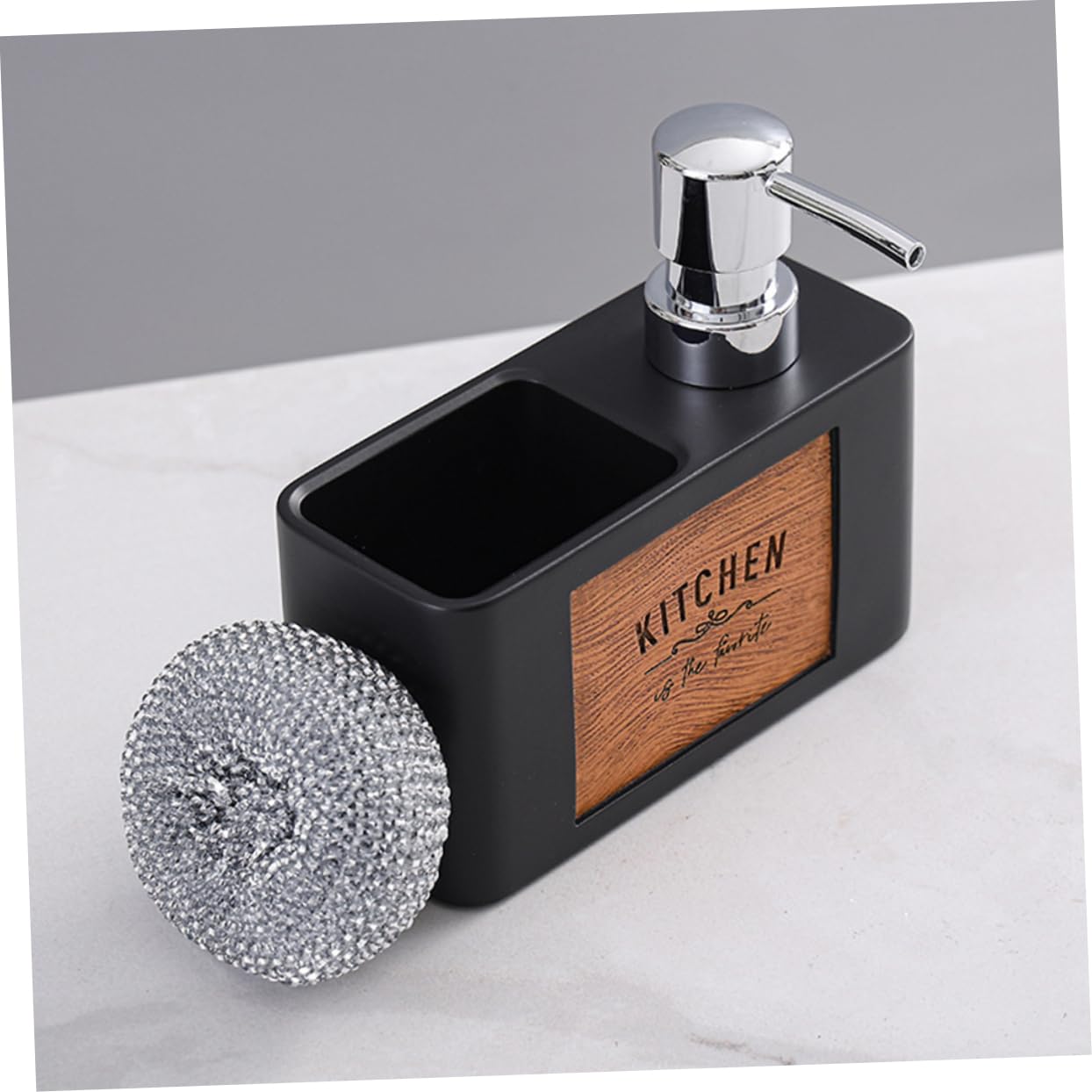 IMIKEYA Dispenser Pompa per Sapone Liquido Contenitore per Detersivo per Piatti da Cucina Dispenser per Shampoo e Balsamo per Cucina e Bagno con Porta Spugna