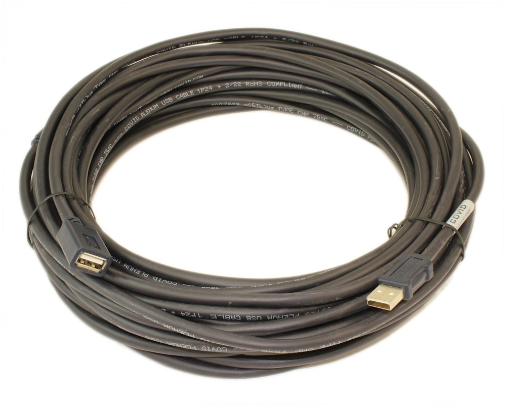Amazon.com: MyCableMart 50ft USB 2.0 (Active) Plenum Type A Male to A ...