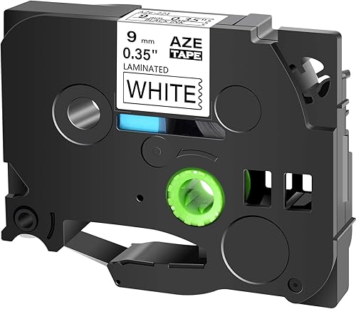 Cinta de etiquetas compatible con Brother TZE221 de 0.354 in, 38 pulgadas (0.35 pulgadas), texto negro sobre cinta blanca de repuesto para