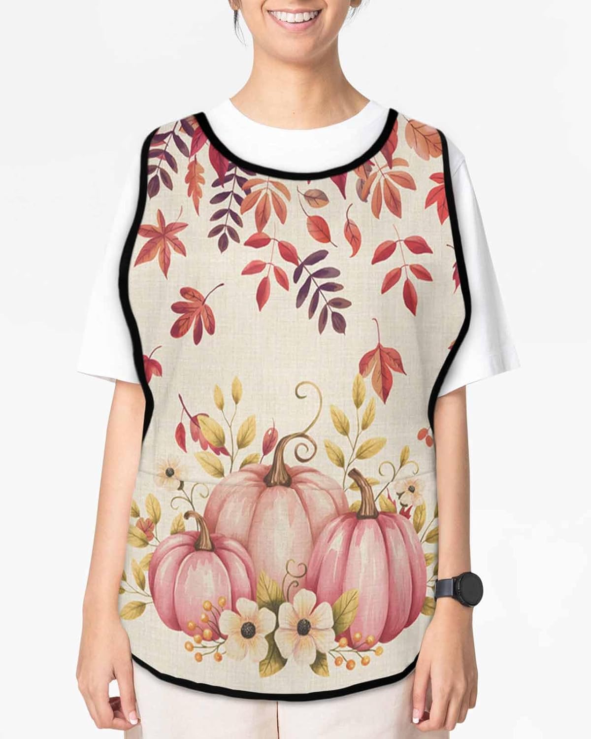 Multi Pumpkins Cobbler Aprons with 2 Large Pockets for Men Women, Unisex Smock Apron for Chef Clothing Protector