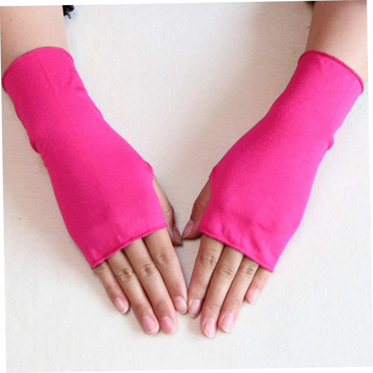 PartyKindom Fingerless Gloves for Women Long Lace Gloves Uv Protection Half Palm Design Comfortable Random Color