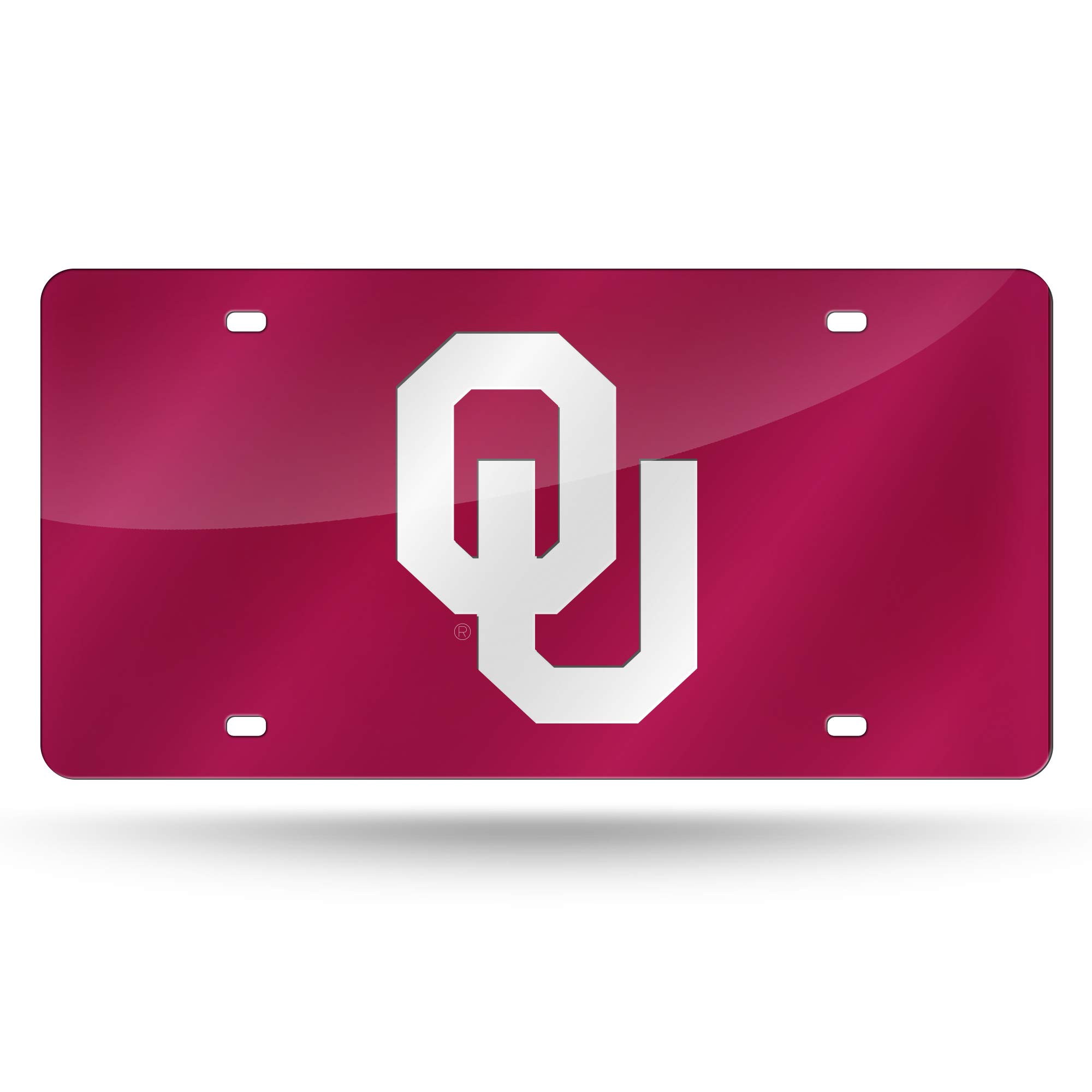 Rico Industries NCAA Oklahoma Sooners Laser Inlaid Metal License Plate Tag Team Color, 6 x 12-