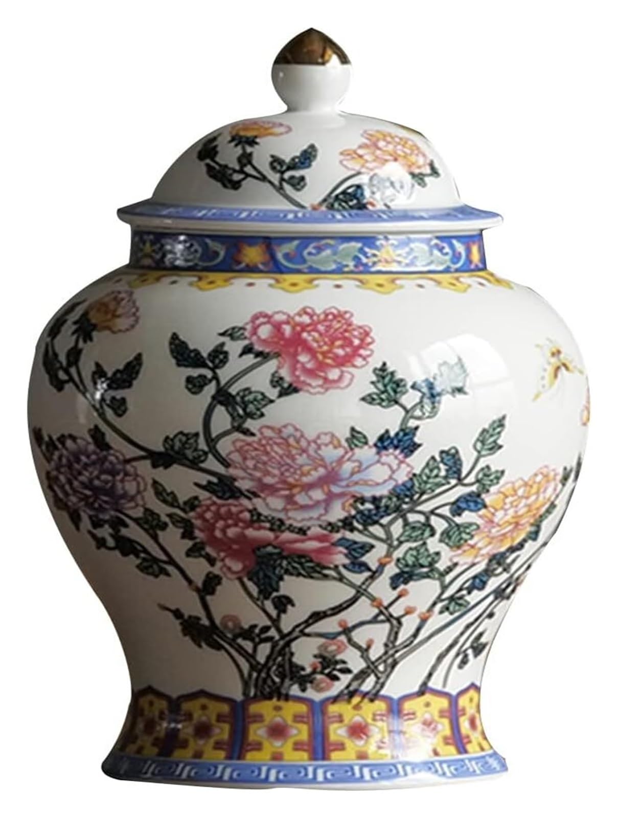 Słoiki z herbatą Ceramiczny słoik na imbir Niebiesko-biały pojemnik na herbatę z pokrywką do wystroju domu, słoik Tradycyjne chińskie emaliowane porcelanowe pojemniki na słoiki do przechowywania C