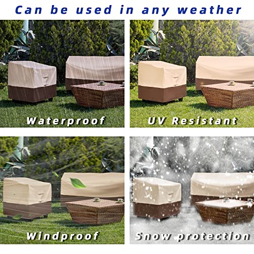 Lafaso Patio Furniture Cover Waterproof, Heavy Duty Outdoor Couch Cover, 600 D Oxford Cloth Sofa Cover With Vents And Handles（Beige/Brown 1 Pack, Small） #TOP5