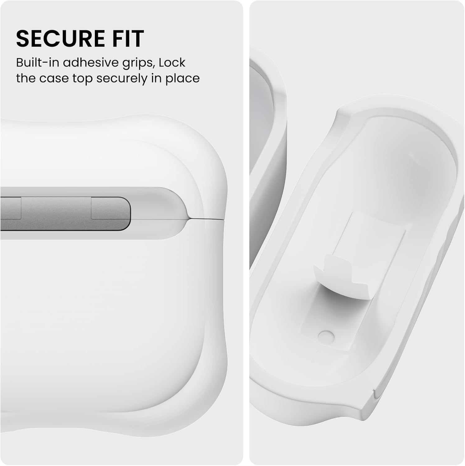 ORNARTO Vortuxe for AirPods 4th Generation Case, Sleek Vortex Design Liquid Silicone Cover Anti-Scratch, 2X MIL-STD Drop Protection for AirPods 4 Case - White
