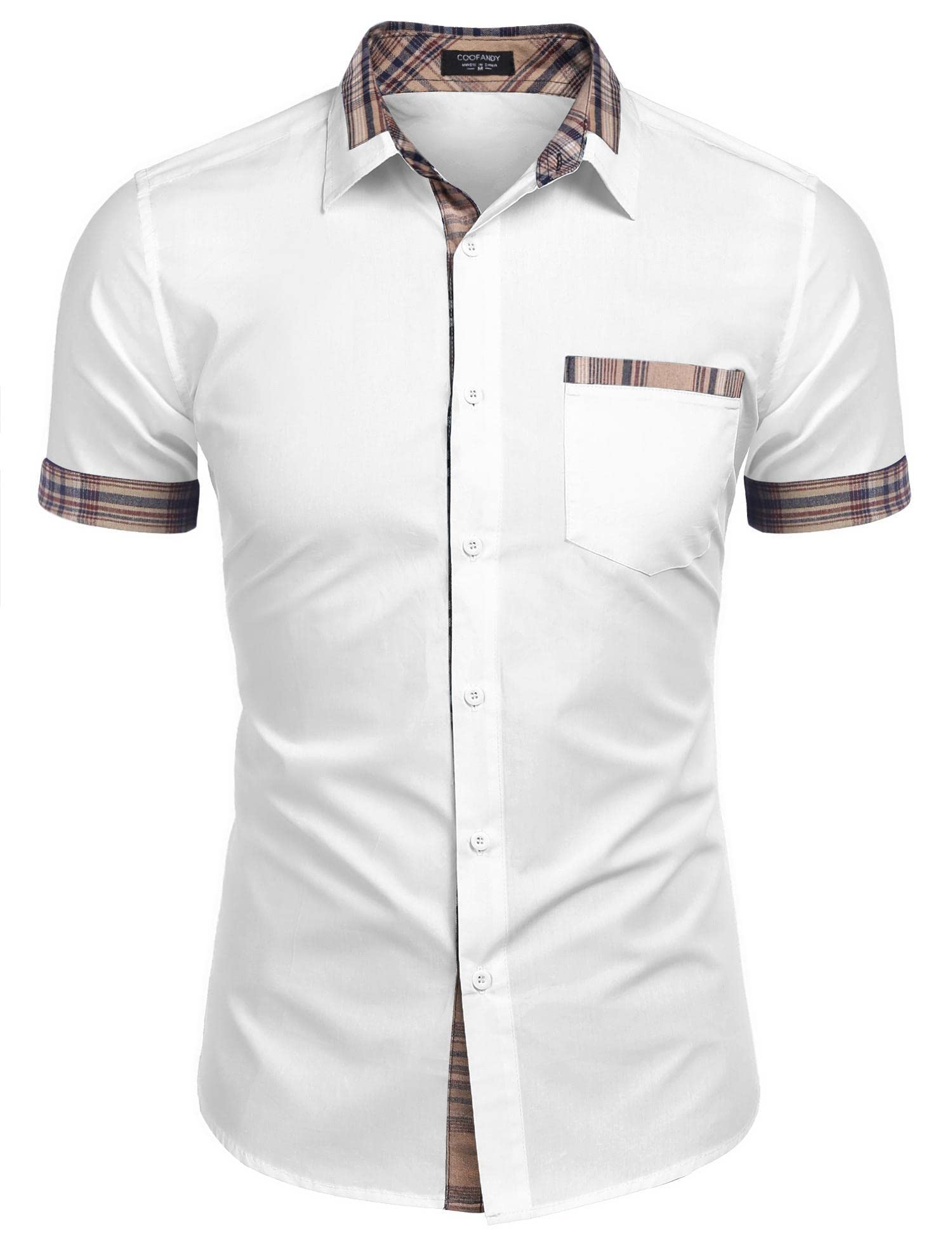 COOFANDY Men's Short Sleeve Dress Shirt
