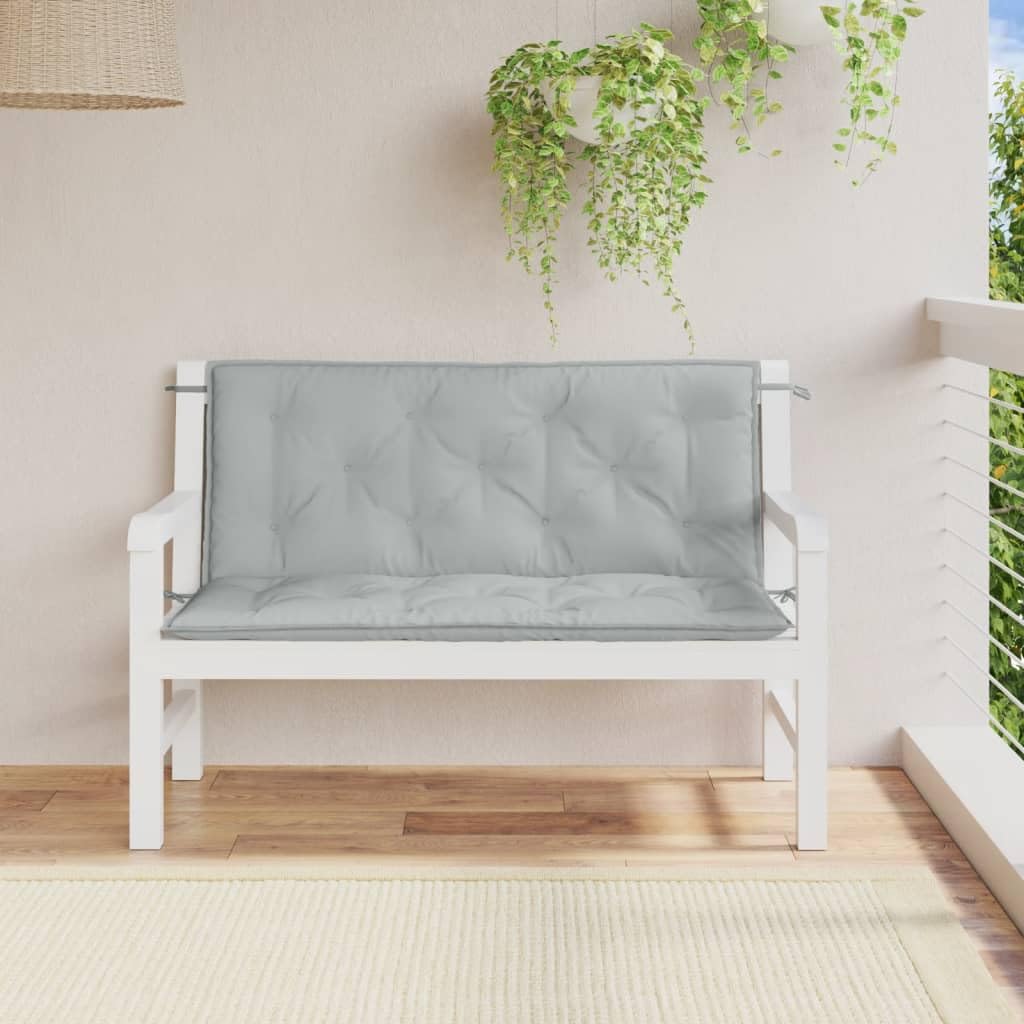 vidaXL Gartenbank-Auflagen 2 STK. Melange Hellgrau 120x50x7 cm Stoff
