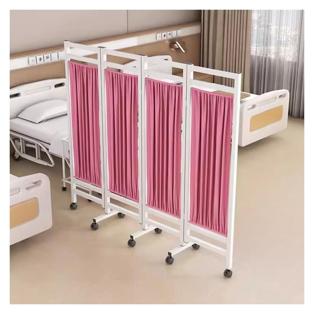 Składana ochrona prywatności, ścianka działowa o wysokości 1,8 m, medyczna ochrona przed wzrokiem na kółkach do domów opieki, klinik medycznych, laboratoriów spa (kolor: niebieski, rozmiar: 4