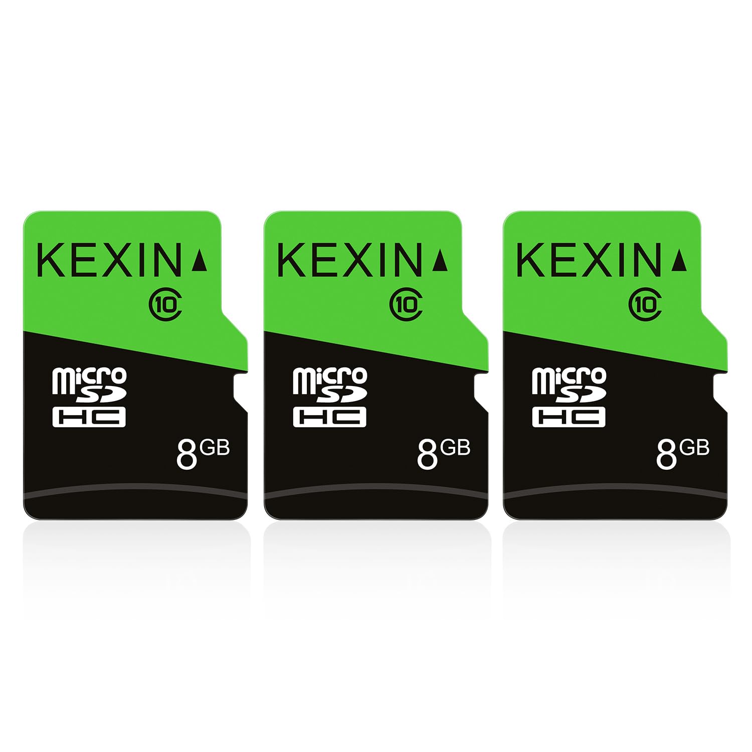 KEXIN Scheda Micro SD da 8 GB, confezione da 3 pezzi, microSDHC UHS-I classe 10, mini SD con adattatore, scheda di memoria per smartphone, tablet, fotocamera
