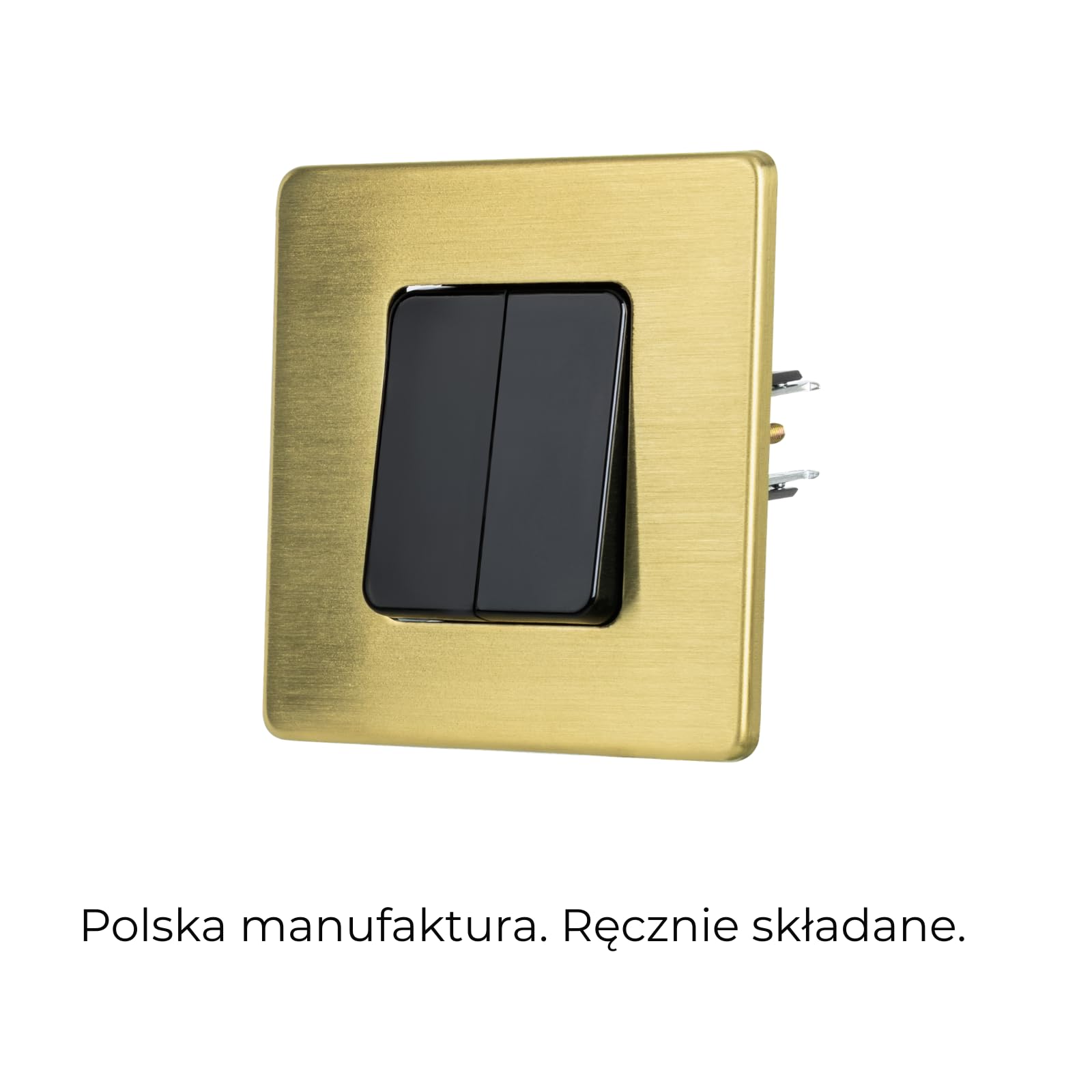 Włącznik Światła Podwójny Czarny Schodowy Stal Szczotkowana PVD Brass